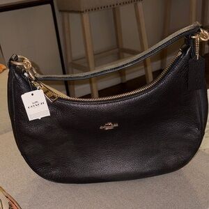 Coach Black Leather Hobo Bag